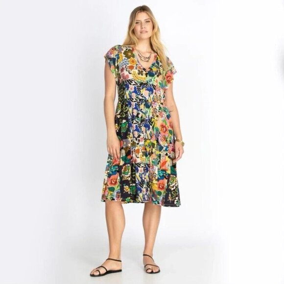 Johnny Was Dresses & Skirts - Johnny Was Colorful Floral Midi Dress